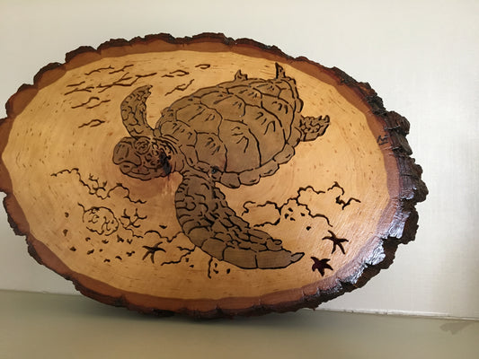 Turtle on Basa Wood - Custom Made to Order